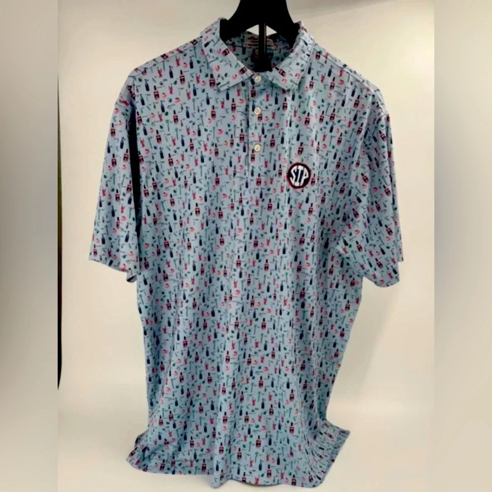 Peter Millar Bloody Mary SIP Polo! Ole Miss Large! EUC! - Picture 4 of 6